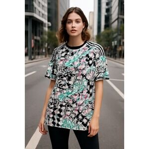 Original Gravity Women's Medium Graffiti All Over Print‎ Punk Y2K Streetwear Tee